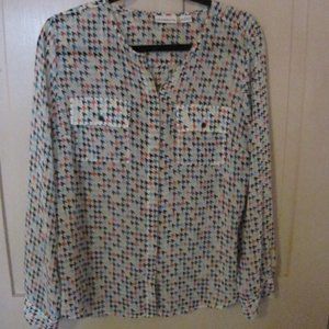 Liz Claiborne Houndstooth blouse size large
